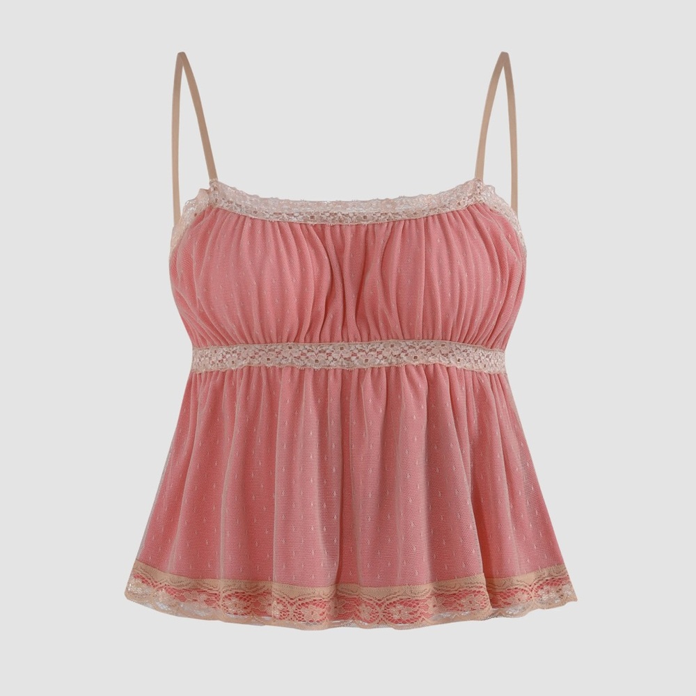 Cider Ruffle Lace Tank